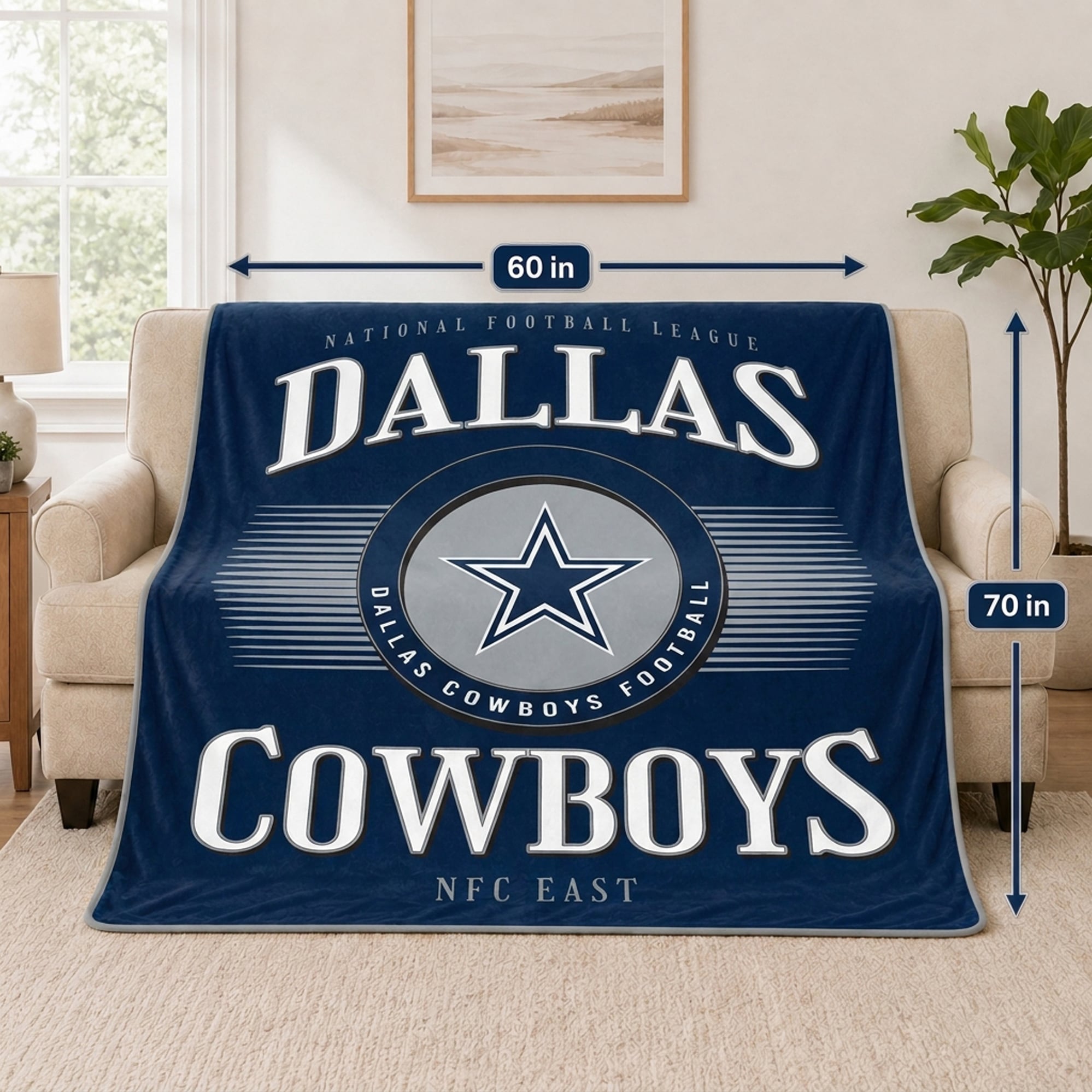 Pegasus Dallas Cowboys Spotlight Arch 60" x 70" Ultra Soft Throw Blanket