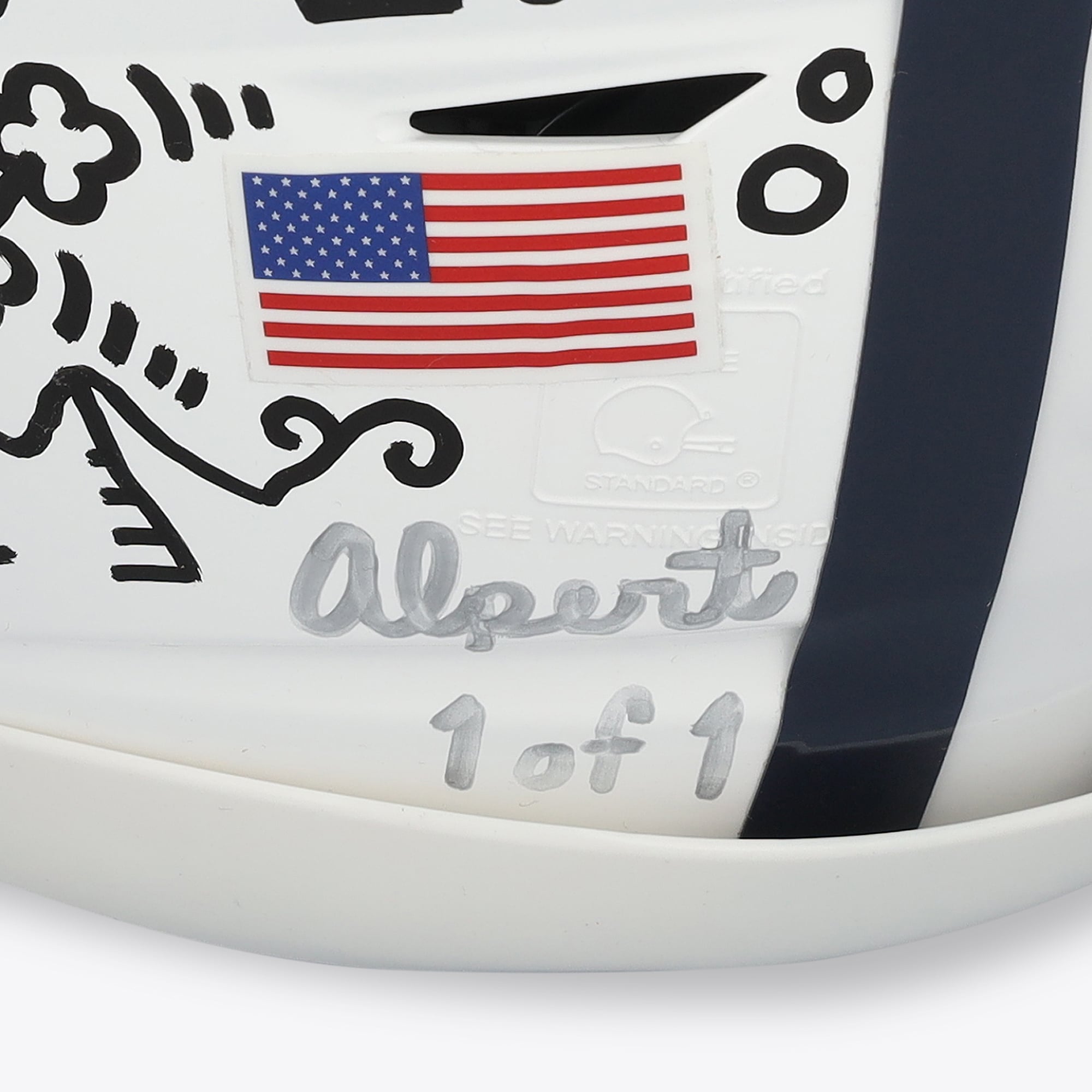 Casque Riddell Speed ​​Flex Authentic 1960-1963 Throwback, signé par Roger Staubach (Dallas Cowboys) - Illustration d'Alex Alpert - Édition limitée n° 1/1 - UW25