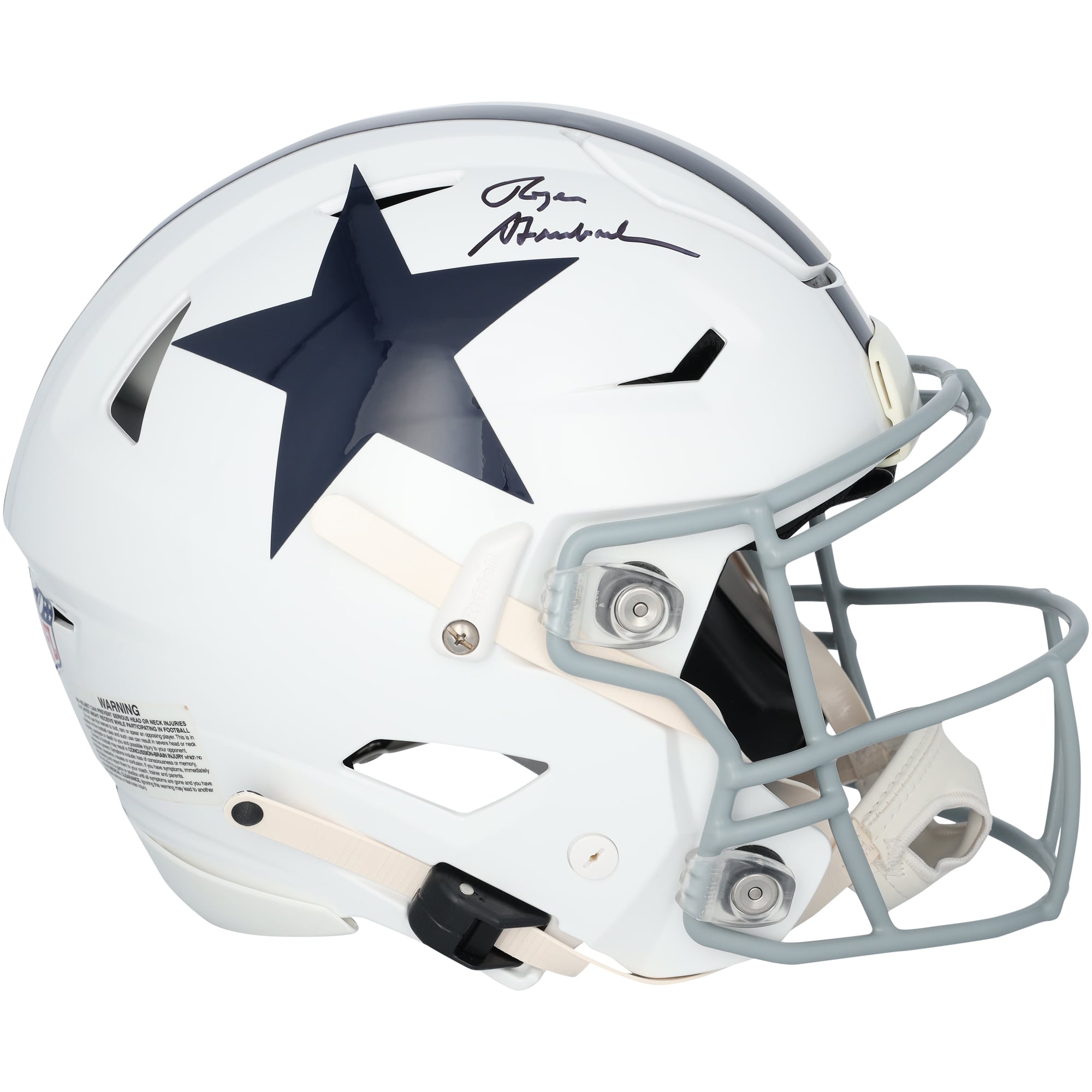 V106832 COW Roger Staubach Dallas Cowboys Autographié Riddell 1960-1963 Throwback Speed ​​Flex Casque Authentique 12 Roger Staubach AUT SPEED FLEX CASQUE 45910 AUTEQPHEL PHLTST0253