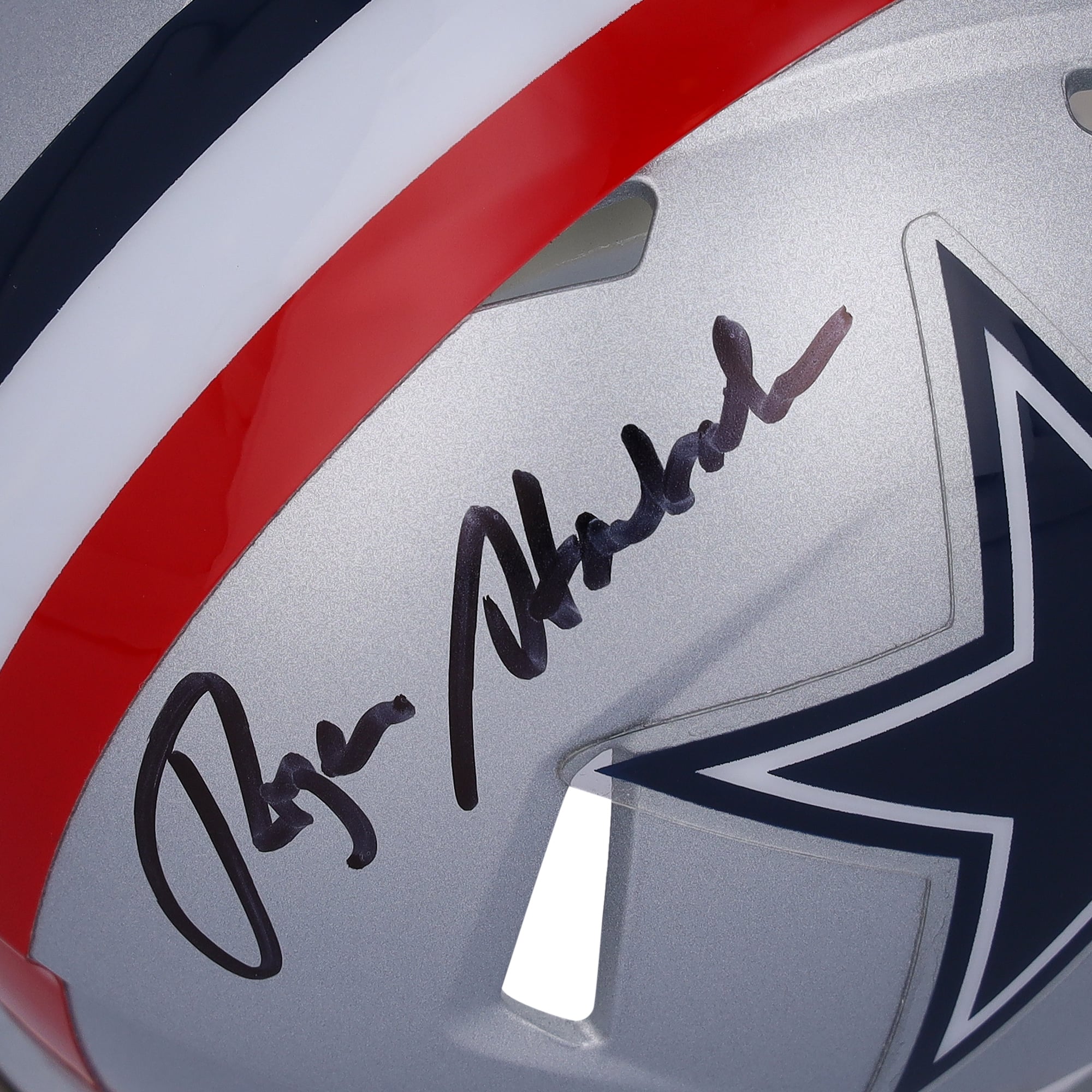 Casque miniature de vitesse rétro autographié par Roger Staubach des Cowboys de Dallas Riddell 1976
