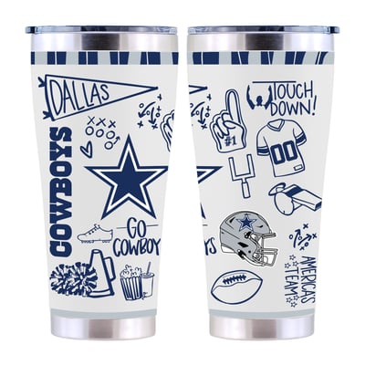 Dallas Cowboys The Memory Company 30oz. Sketchpad Stainless Steel Tumbler