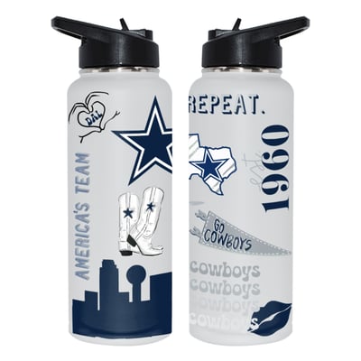 Dallas Cowboys The Memory Company 34oz. Loco Stainless Steel Quencher Bottle