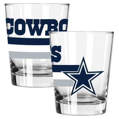 Dallas Cowboys The Memory Company Two-Piece 15oz. Big Stripes Double Old Fashioned Glass Set