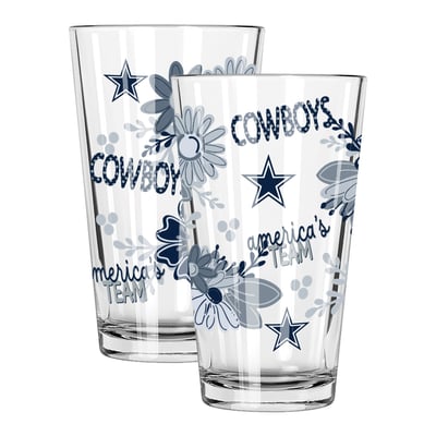 Dallas Cowboys The Memory Company Two-Piece 16oz. Flowers Pint Glass Set