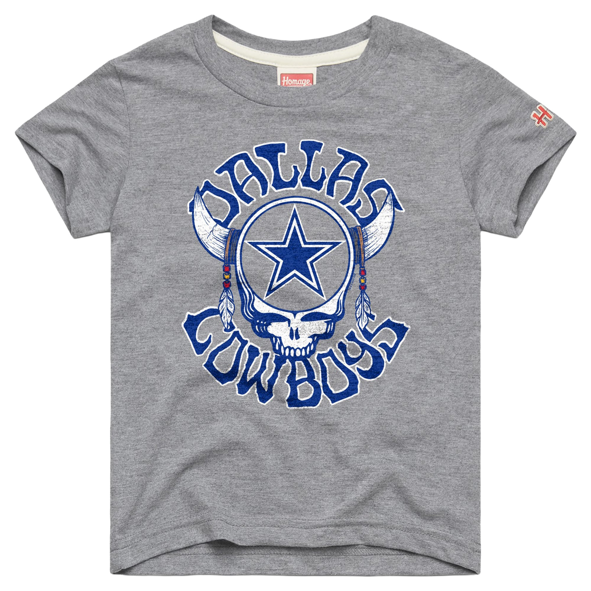 Toddler Homage Gray Dallas Cowboys NFL x Grateful Dead Tri-Blend T-Shirt