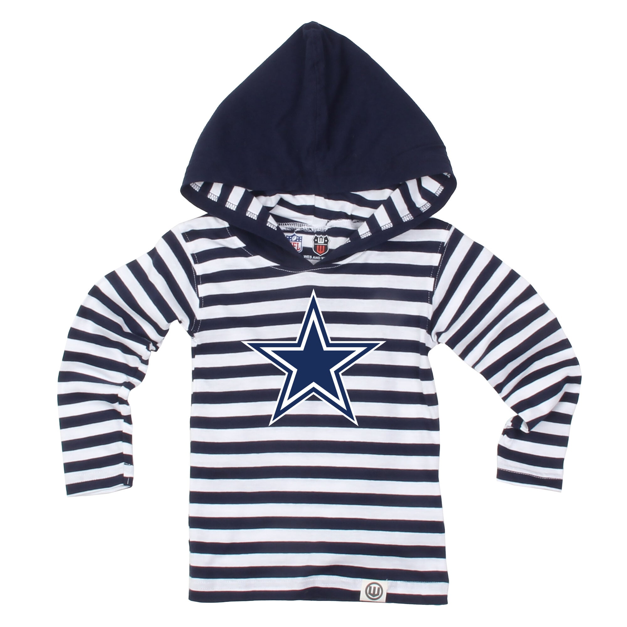 Ensemble pour tout-petit Wes & Willy, haut à manches longues rayé bleu marine capuche