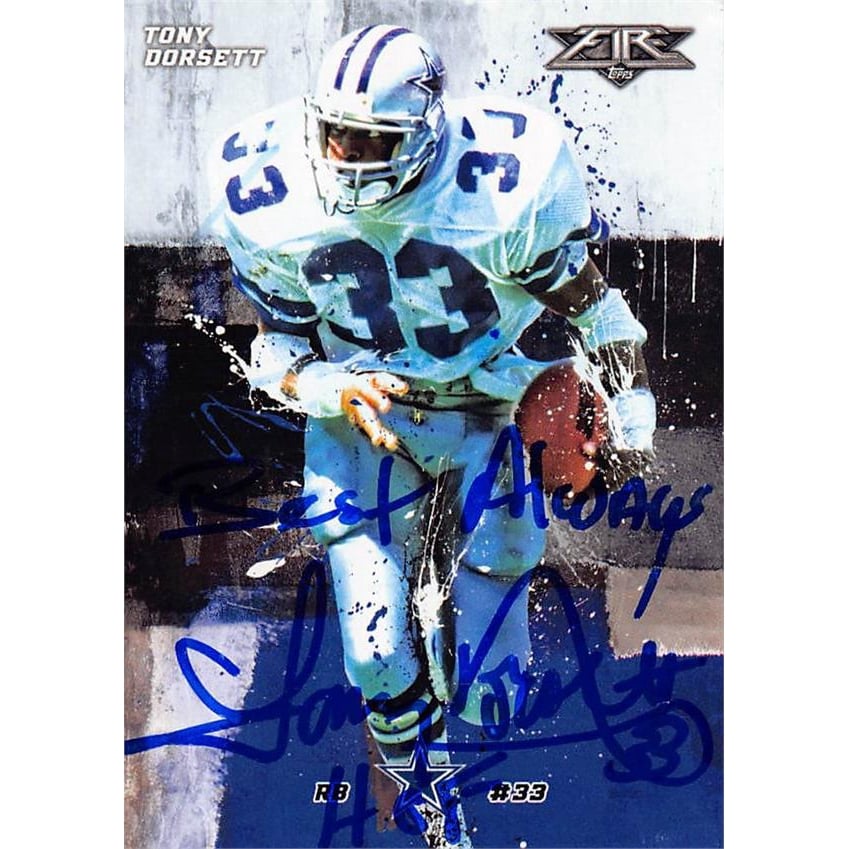 Tony Dorsett autographed football card inscribed HOF (Dallas Cowboys ...