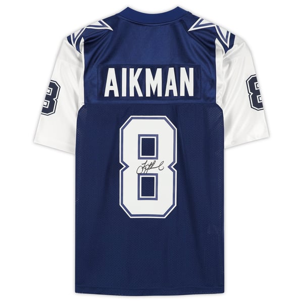 Custom Sewn Troy Aikman Jersey – Dallas Cowboys Blue – Unsigned, Adult Sizes M To 3XL
