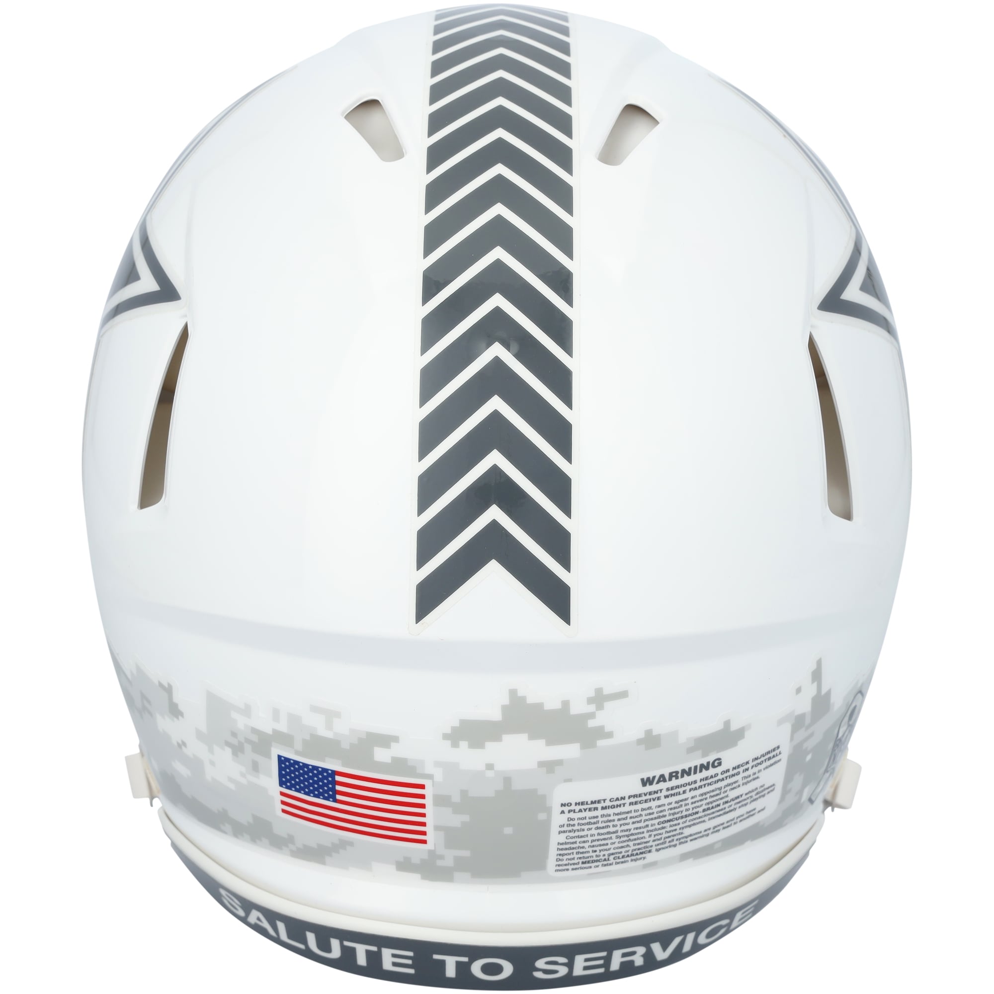 Casque authentique Riddell Salute To Service Speed ​​2024 autographié par Troy Aikman des Cowboys de Dallas