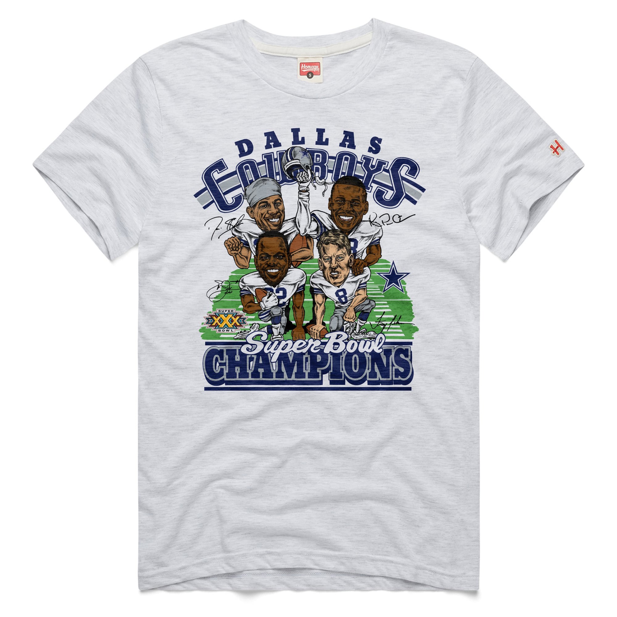 T-shirt unisexe Homage Ash Dallas Cowboys Super Bowl