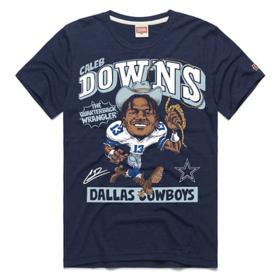 Caleb Downs Dallas Cowboys Homage Unisex Caricature Player Graphic Tri-Blend T-Shirt - Navy