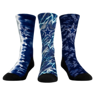 Dallas Cowboys Rock Em Unisex Team Tones Three-Pack Crew Socks