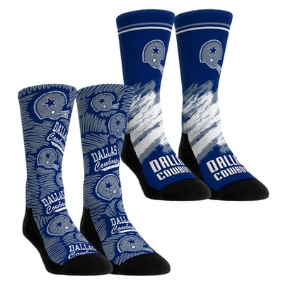  Dallas Cowboys Rock Em Unisex Throwback Two-Pack Crew Socks Set - Royal