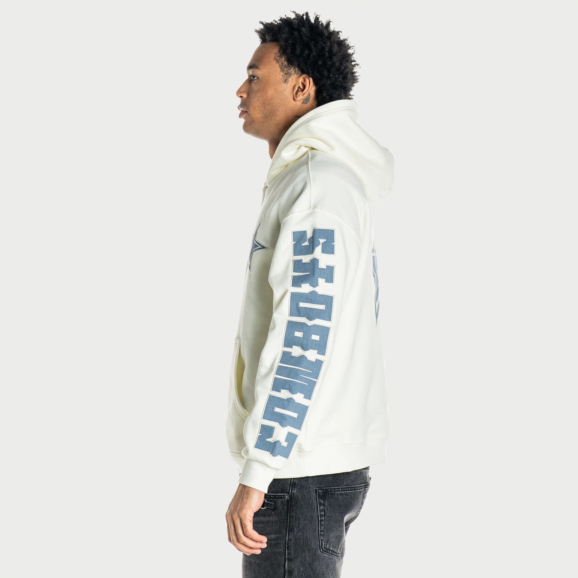 Sweat à capuche oversize crème unisexe The Wild Collective Dallas Cowboys