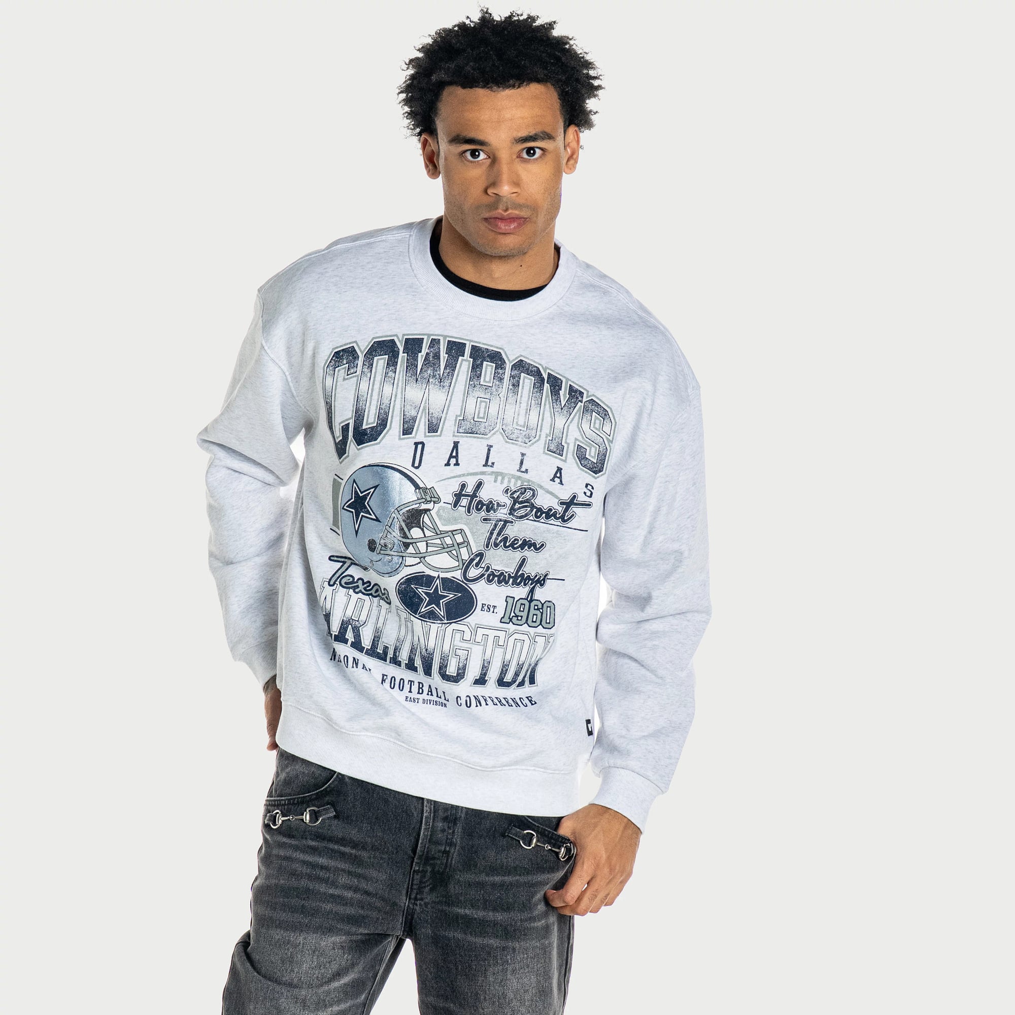 Sweat-shirt unisexe The Wild Collective Dallas Cowboys gris chiné