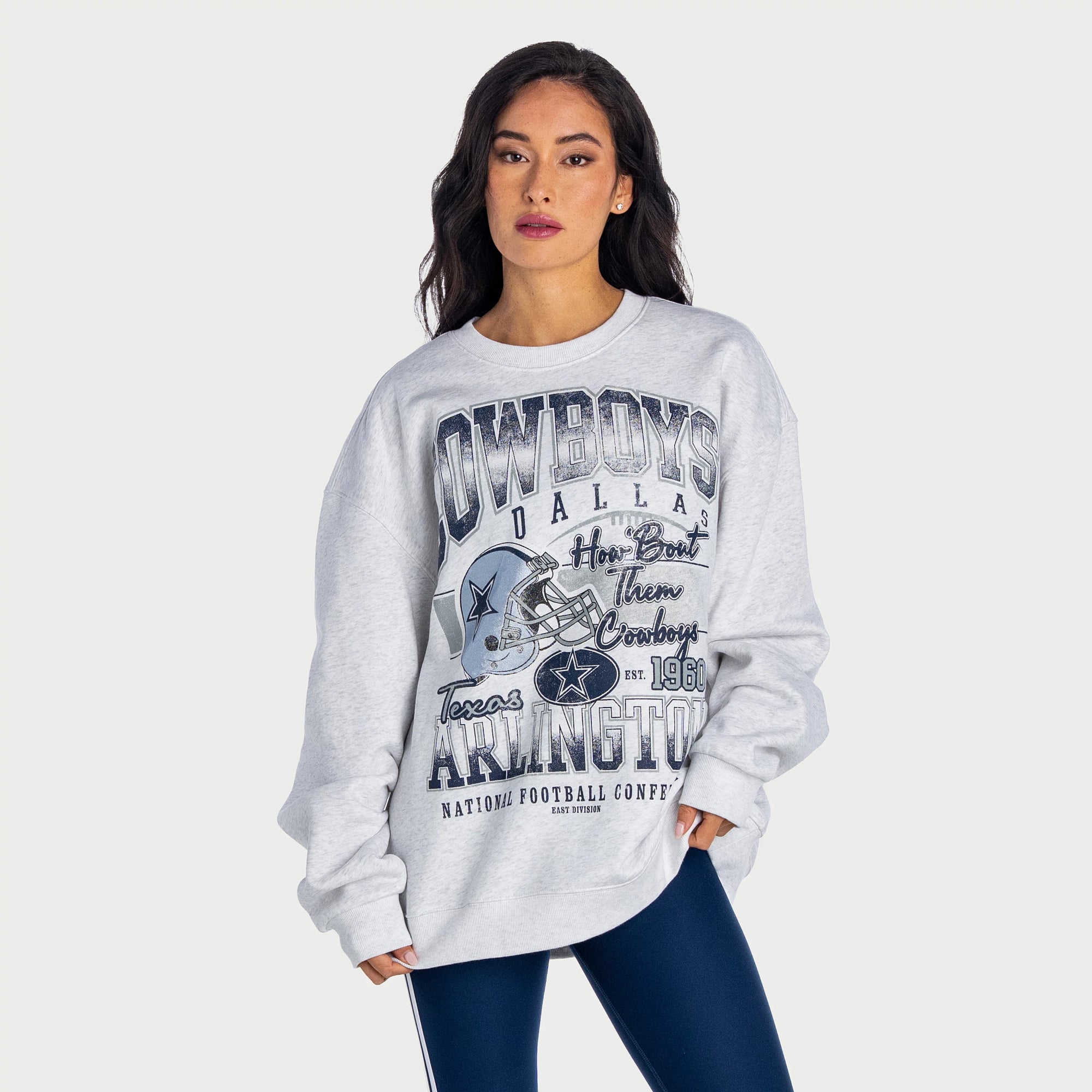 Sweat-shirt unisexe The Wild Collective Dallas Cowboys gris chiné
