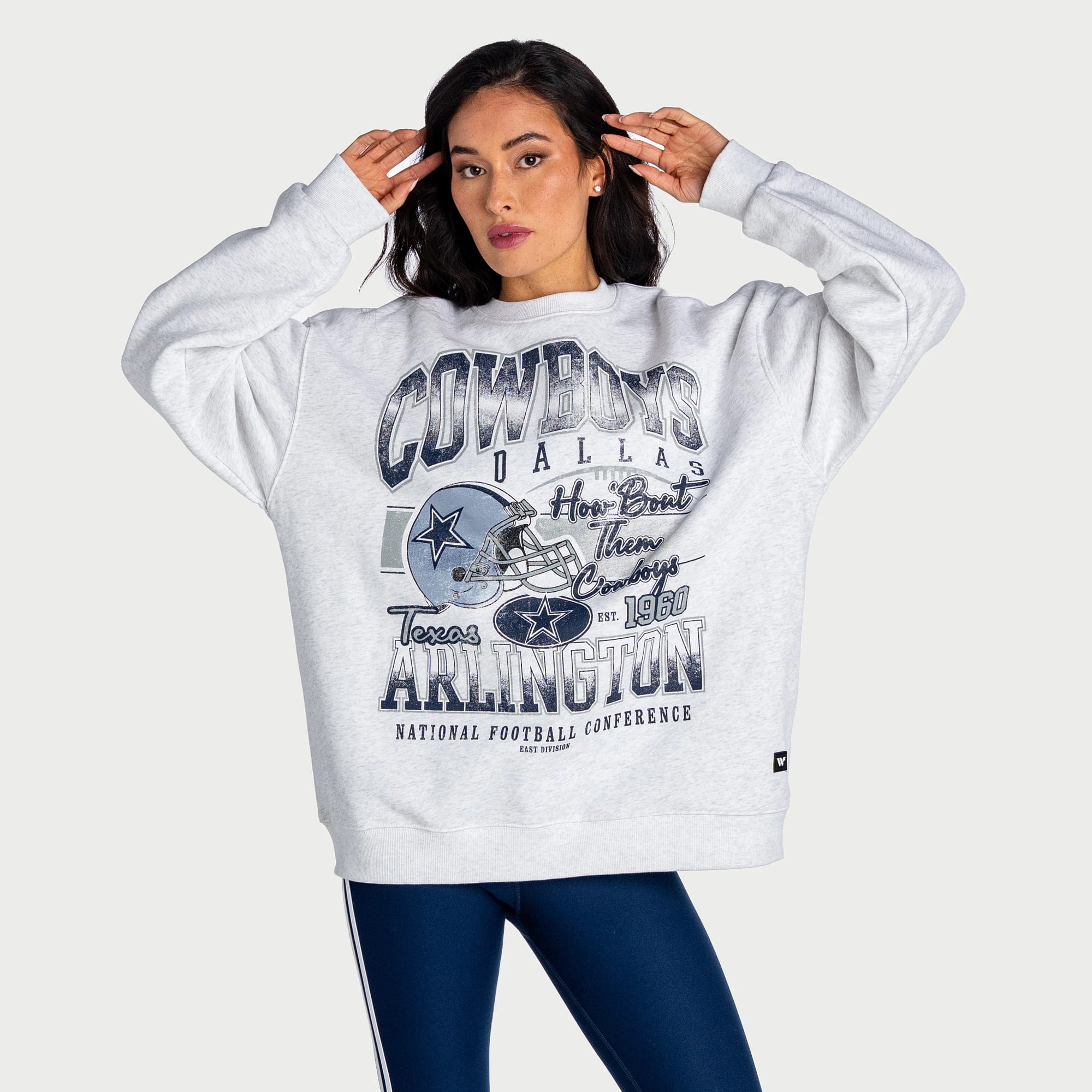 Sweat-shirt unisexe The Wild Collective Dallas Cowboys gris chiné