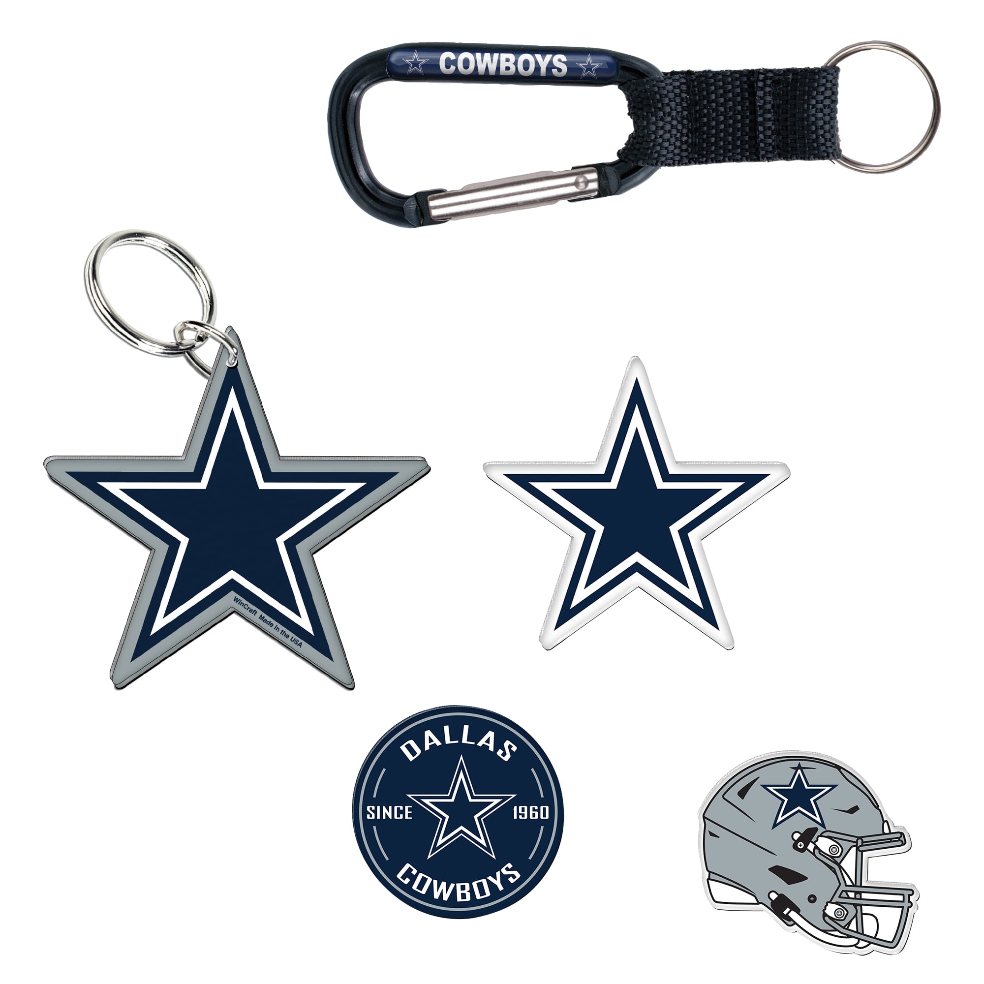 Lot de 5 porte-clés et aimants pour réfrigérateur WinCraft Dallas Cowboys