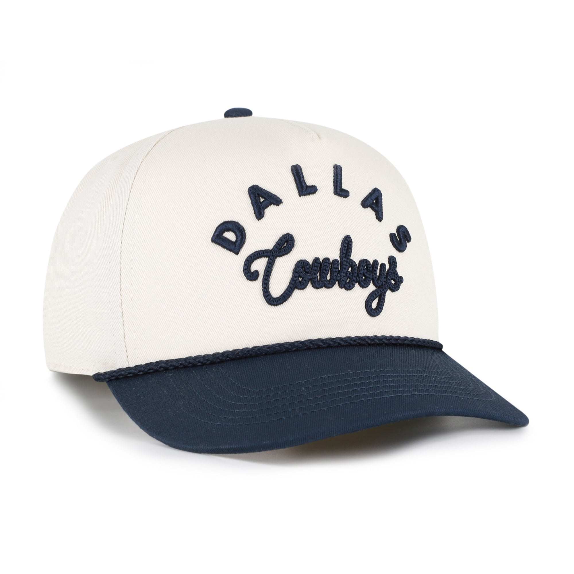 Women's '47 Natural/Navy Dallas Cowboys Rope Script Hitch Adjustable Hat