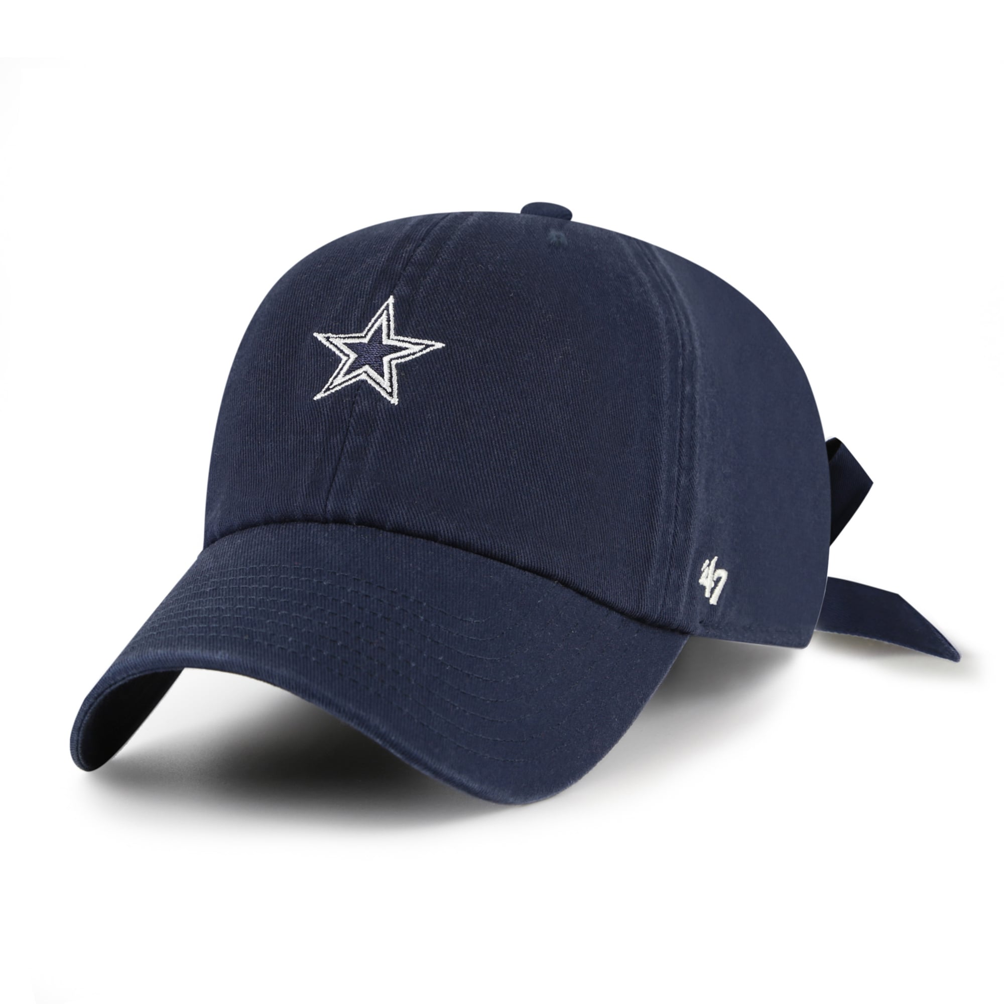 Women's '47 Navy Dallas Cowboys Bow Back Clean Up Adjustable Hat