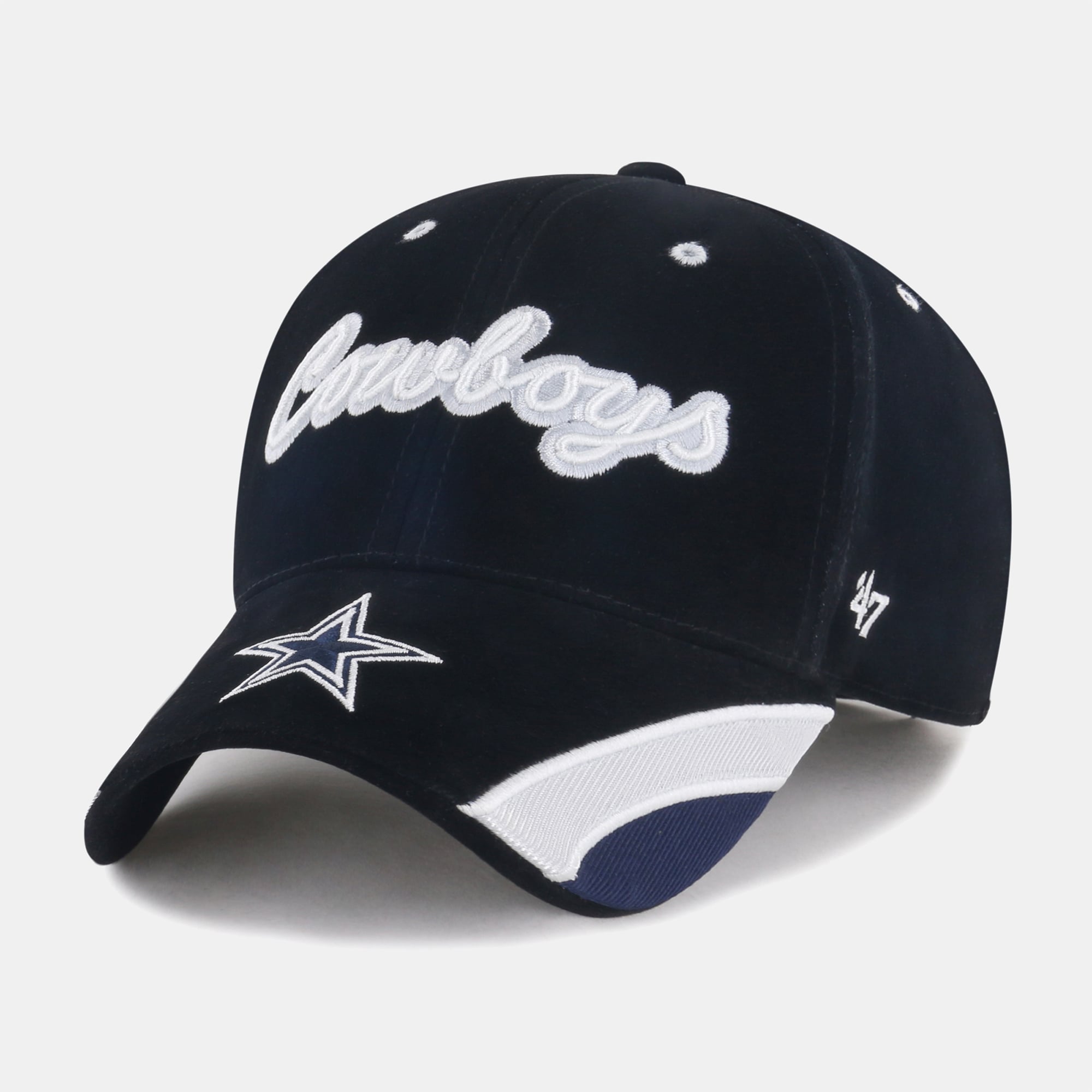 Casquette ajustable en denim bleu marine Dallas Cowboys « 47 » avec inscription MVP
