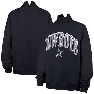 Dallas Cowboys '47 Women's Oversized Vantage Mock Neck Sweatshirt - Navy
