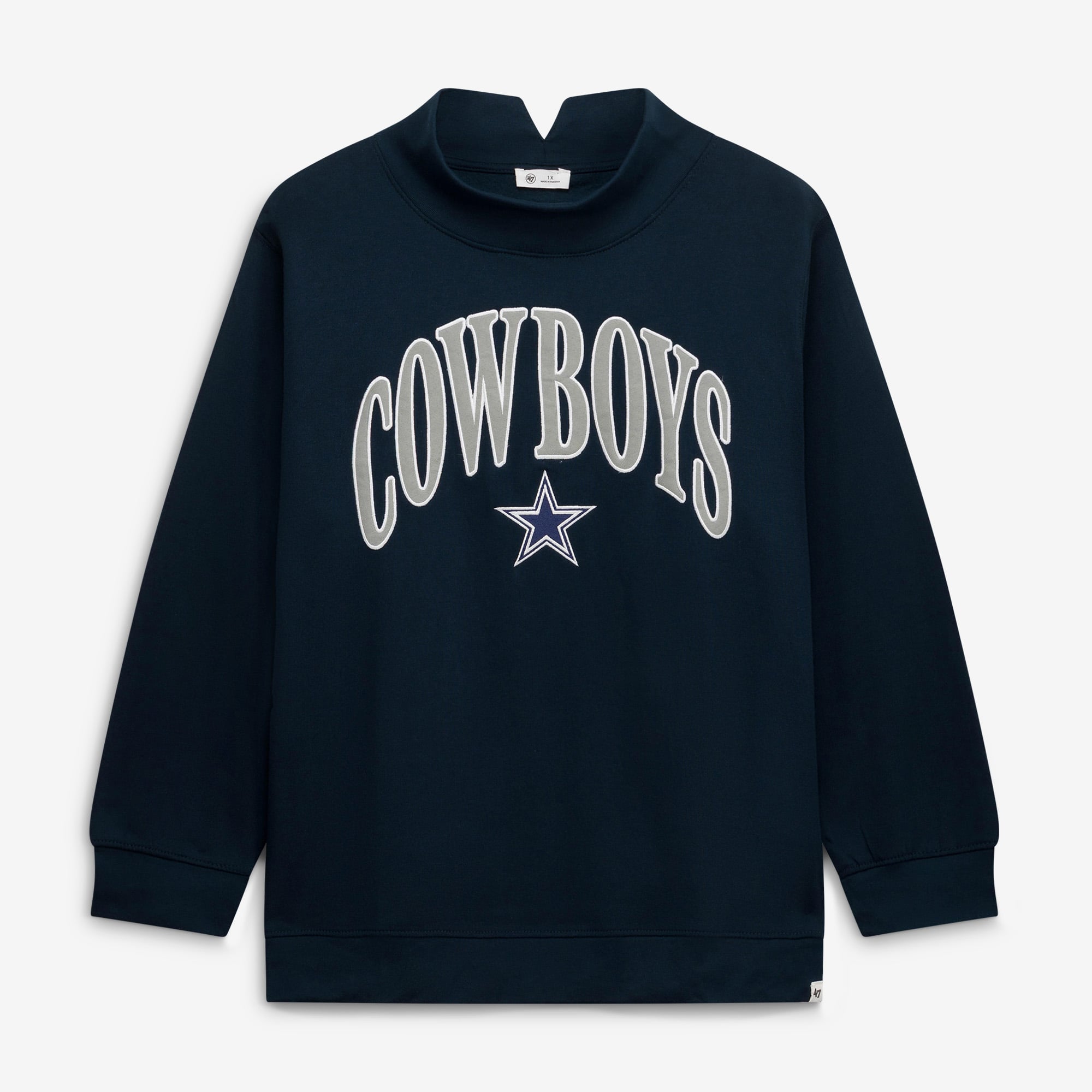 Women's '47 Navy Dallas Cowboys Plus Vantage Mock Neck Pullover