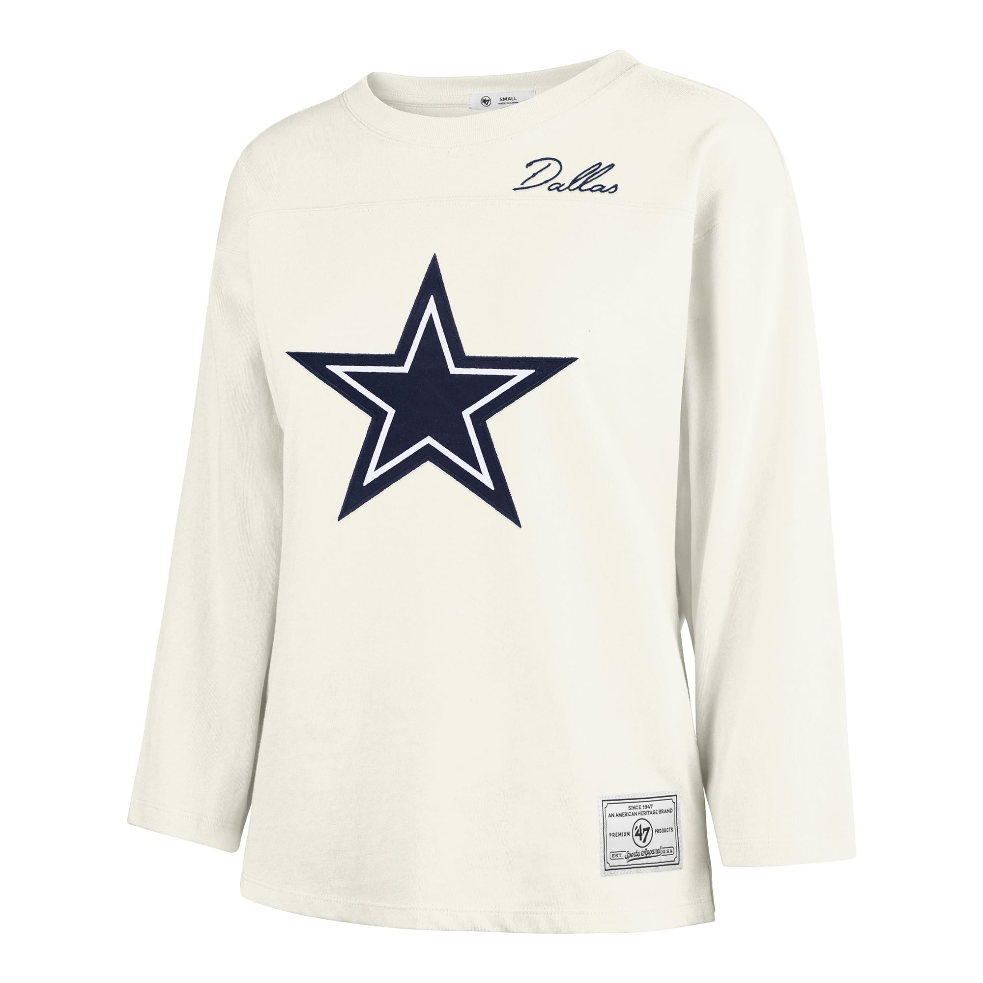 Women's '47 White Dallas Cowboys Game Nod Timeless Long Sleeve T-Shirt