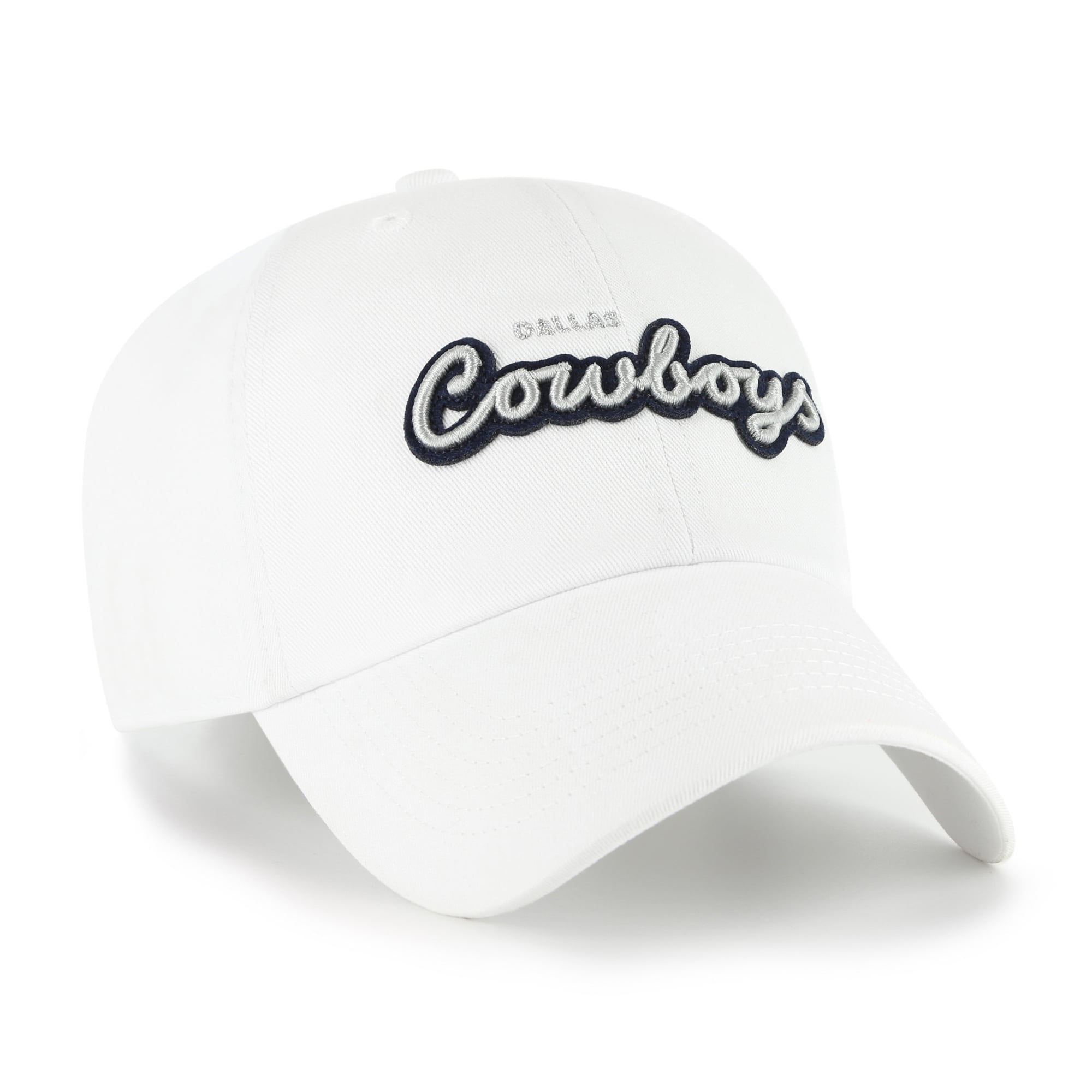 Women's '47 White Dallas Cowboys Trendy Script Clean Up Adjustable Hat