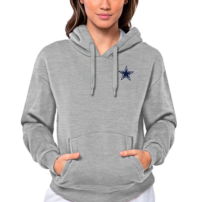 Dallas Cowboys Antigua Women's Victory Pullover Hoodie - Heathered Gray