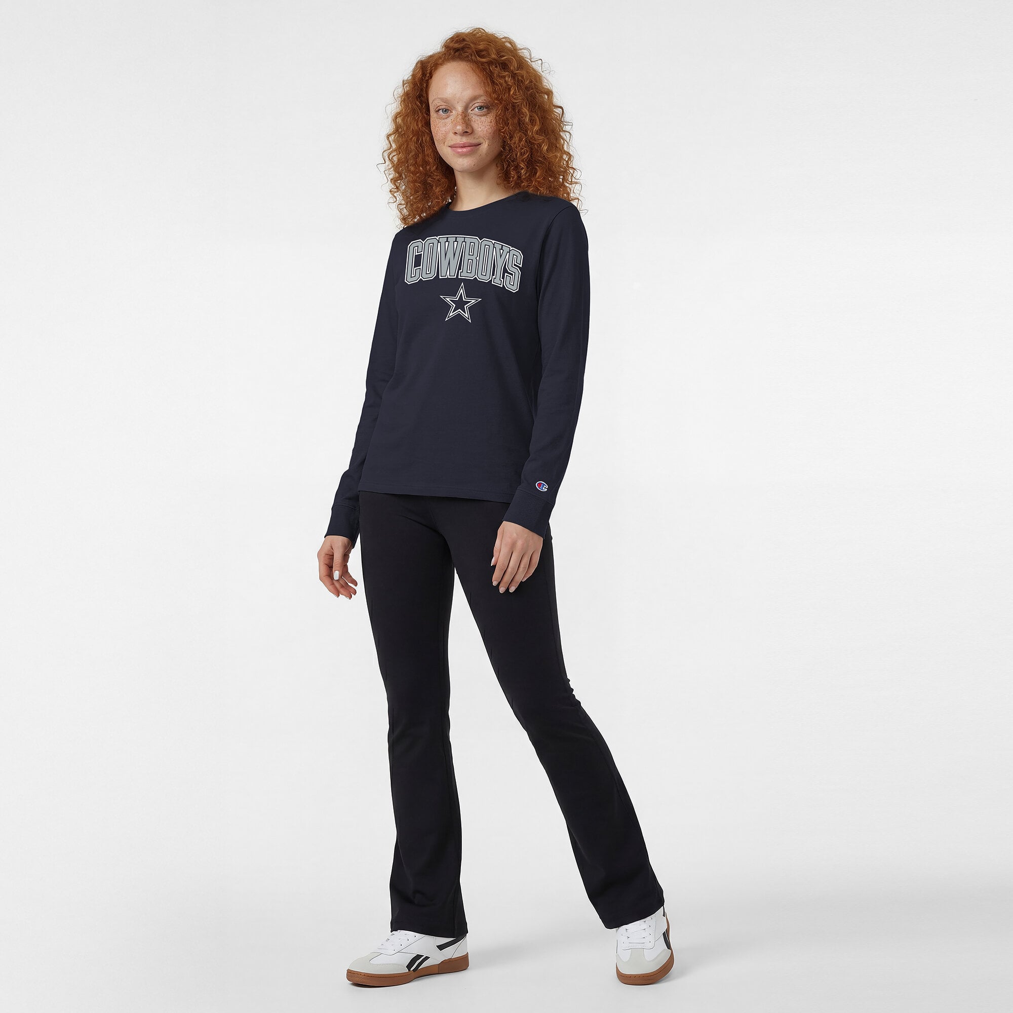 Women's Champion Navy Dallas Cowboys Core Logo Long Sleeve T-Shirt