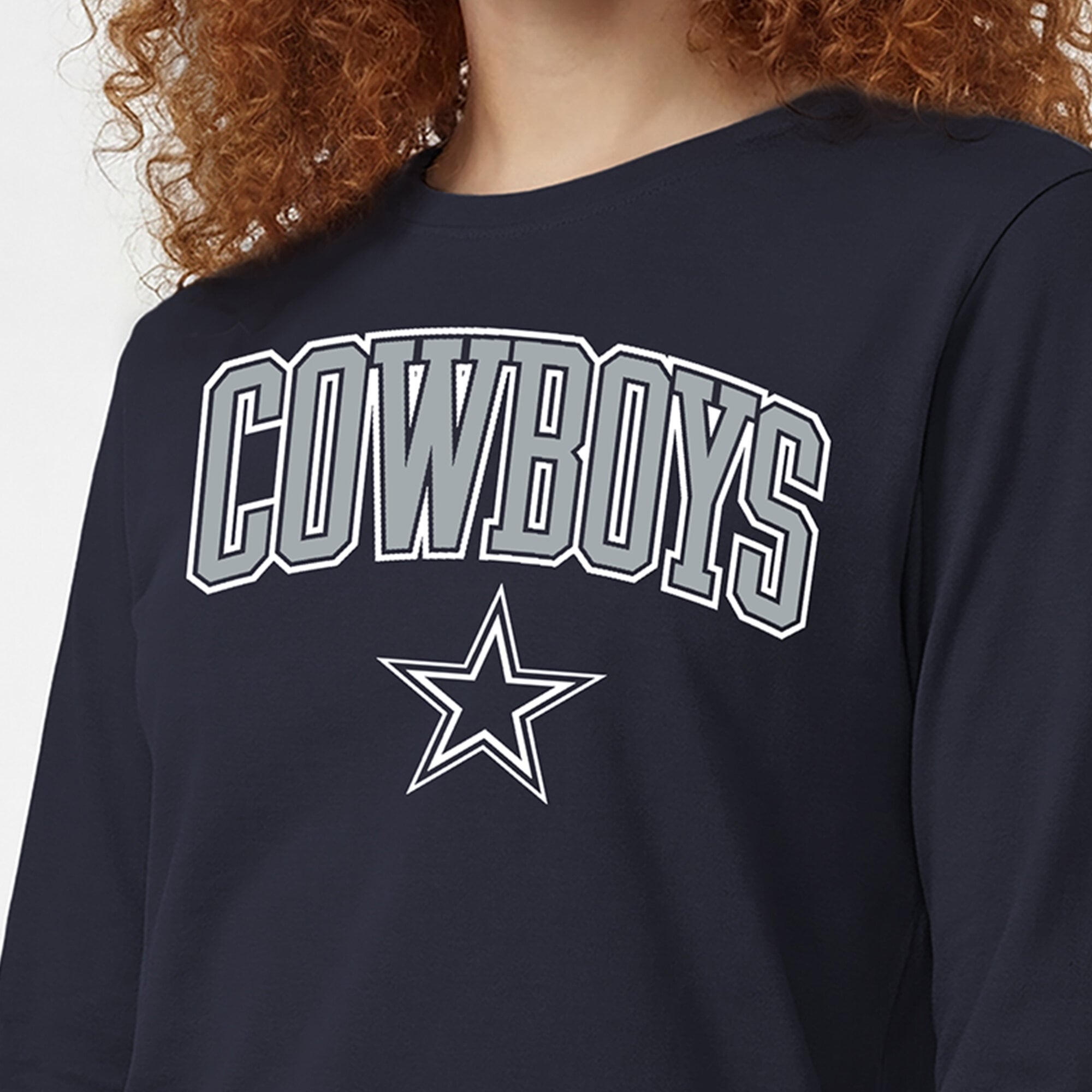 Women's Champion Navy Dallas Cowboys Core Logo Long Sleeve T-Shirt