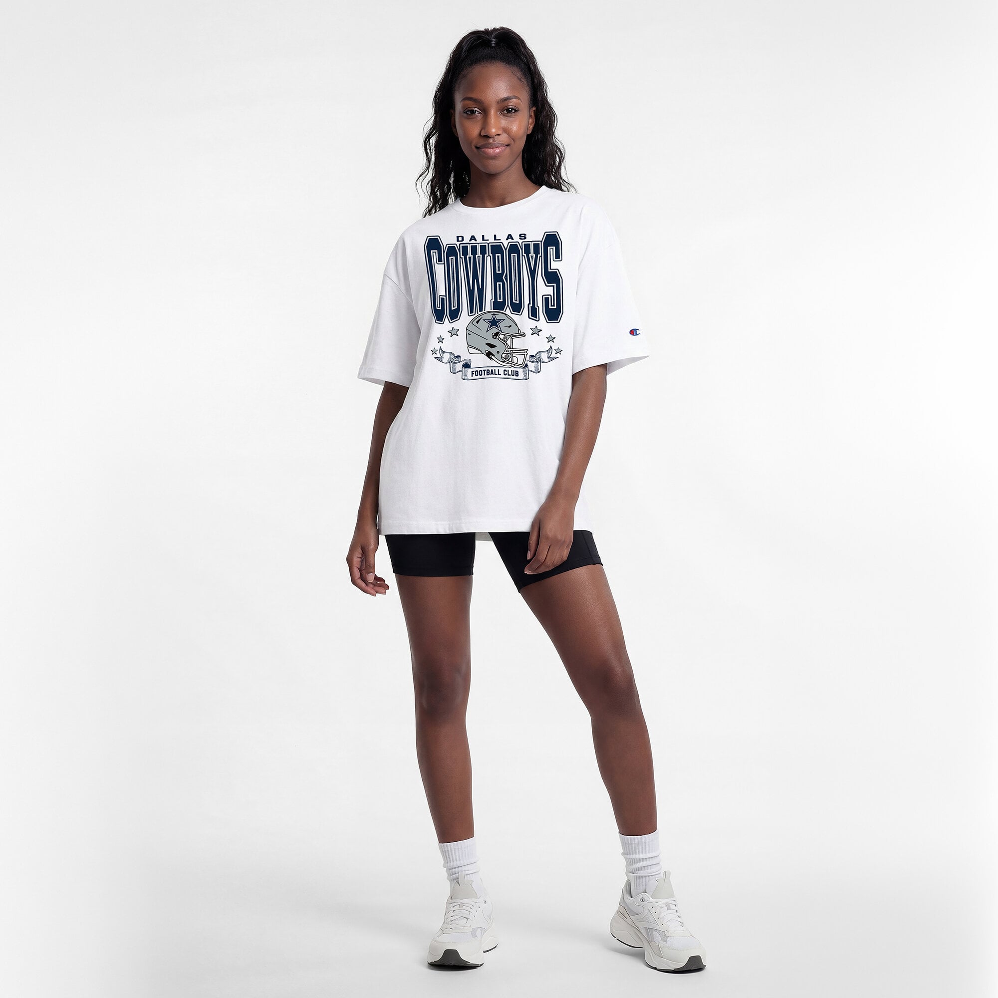 T-shirt oversize blanc Champion Dallas Cowboys pour femmes