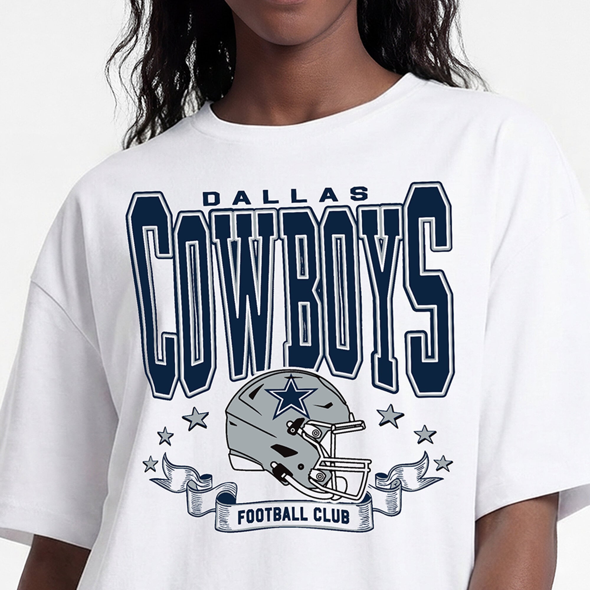 T-shirt oversize blanc Champion Dallas Cowboys pour femmes