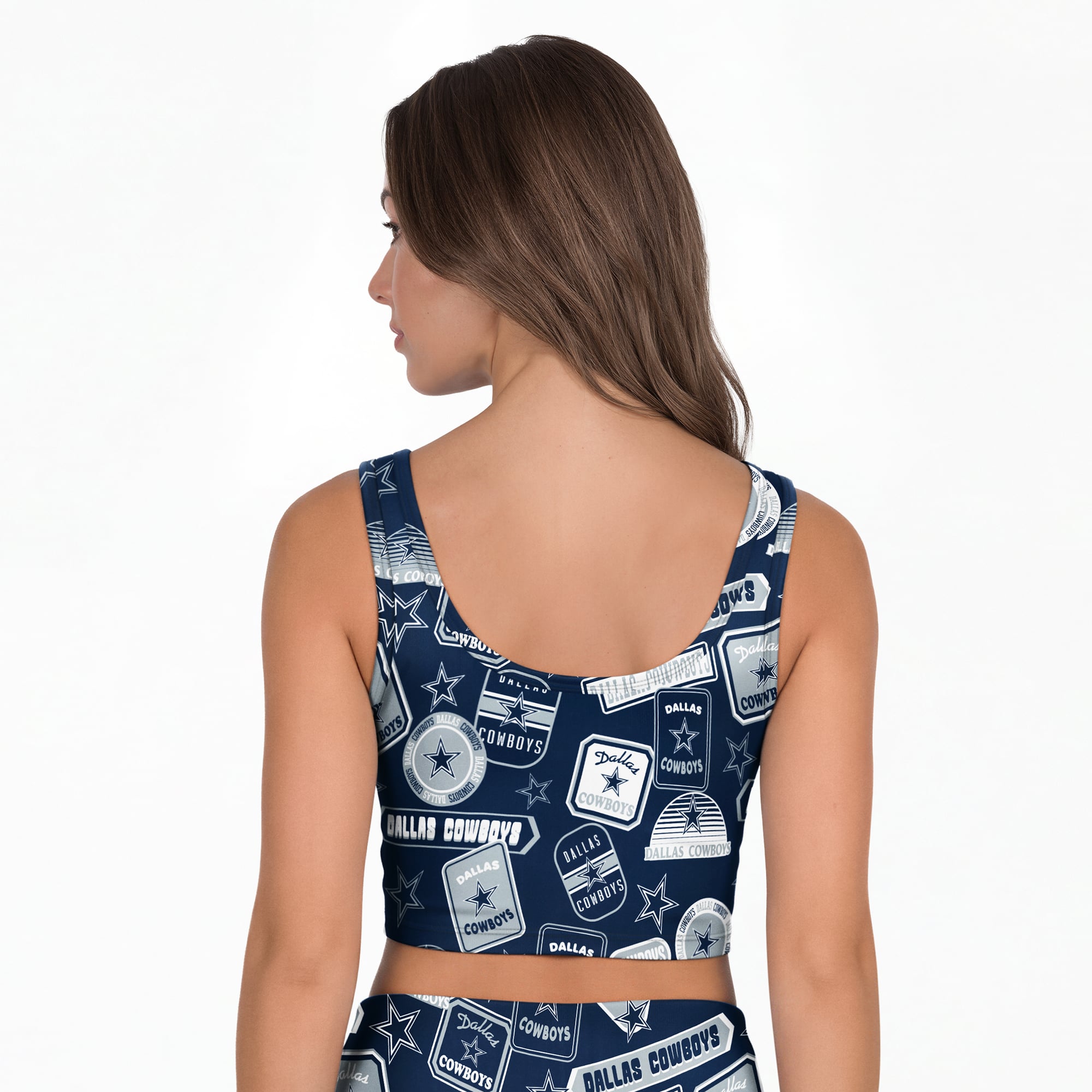 Soutien-gorge imprimé intégral Concepts Sport bleu marine Dallas Cowboys Grady pour femme