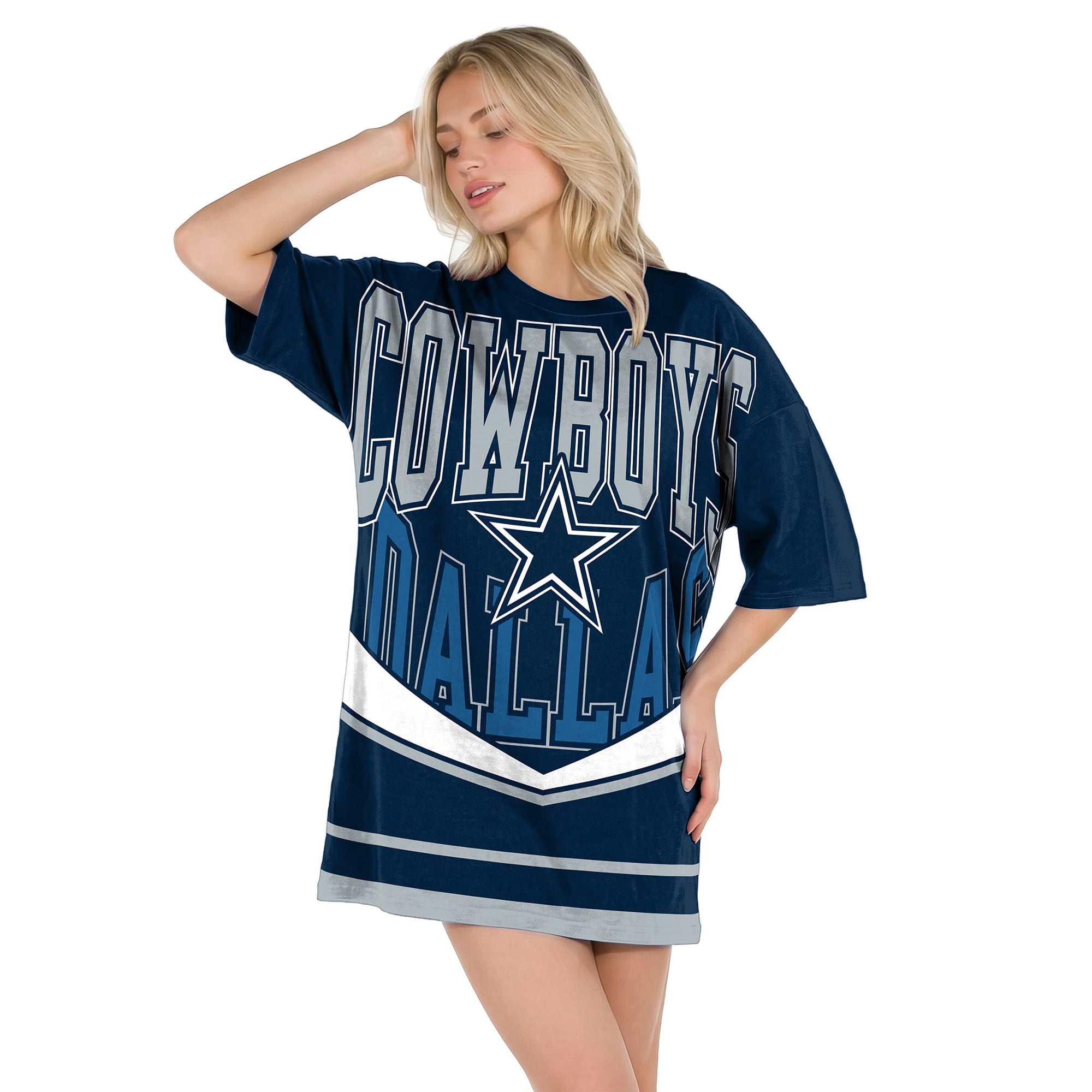 Women's Concepts Sport Navy Dallas Cowboys Mosaic Knit Nightdress