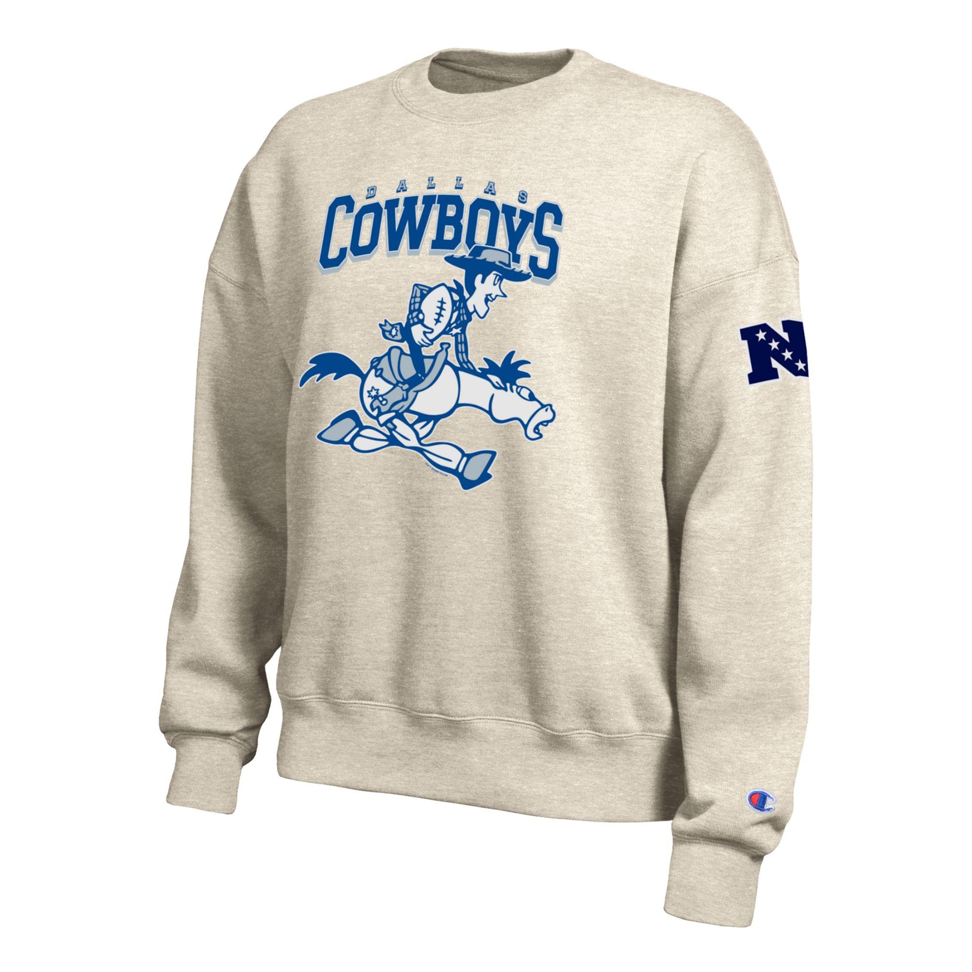 Sweat-shirt polaire Disney x Champion Dallas Cowboys All-Star pour femme, couleur avoine