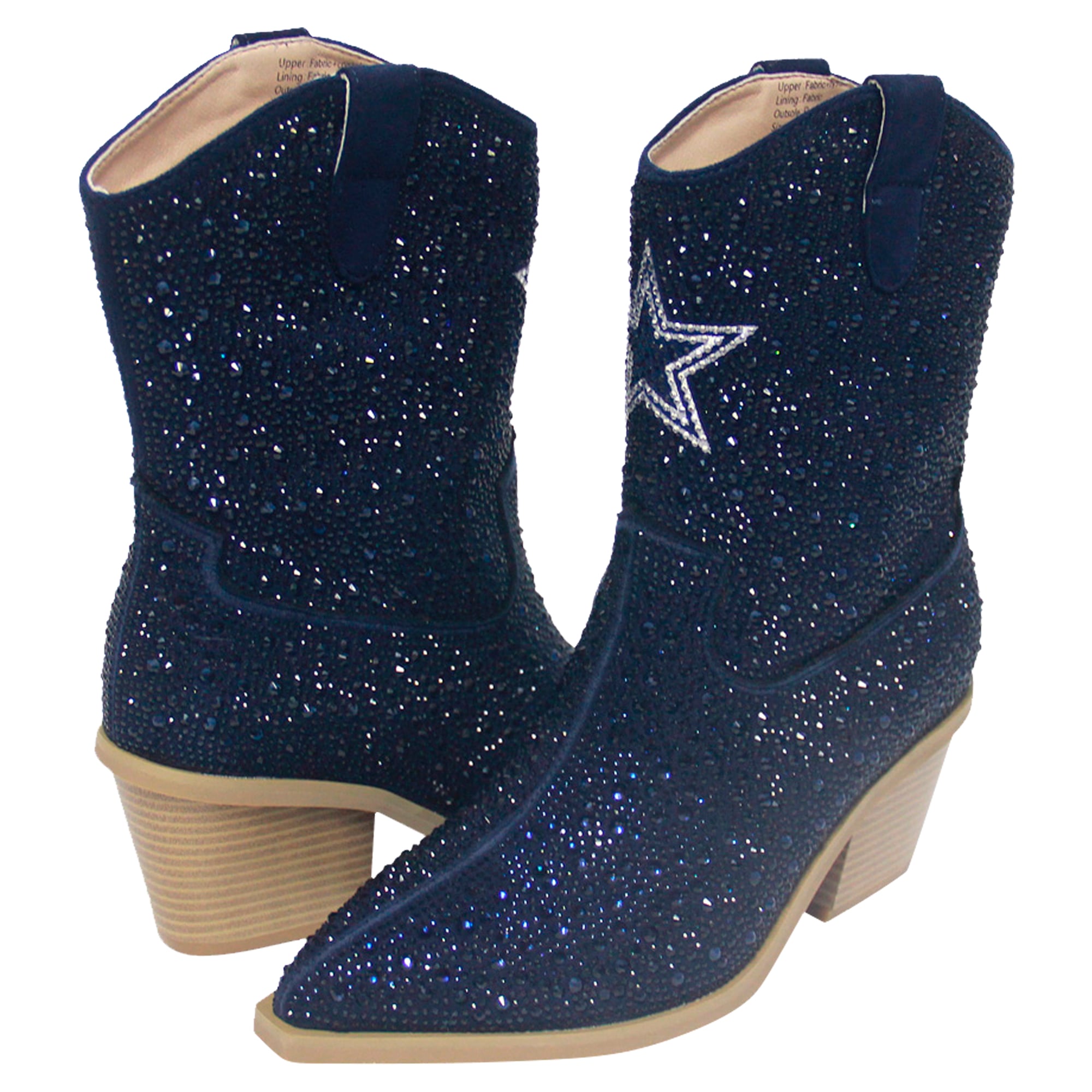 Bottines à cristaux FABGATING by Cuce bleu marine Dallas Cowboys pour femmes