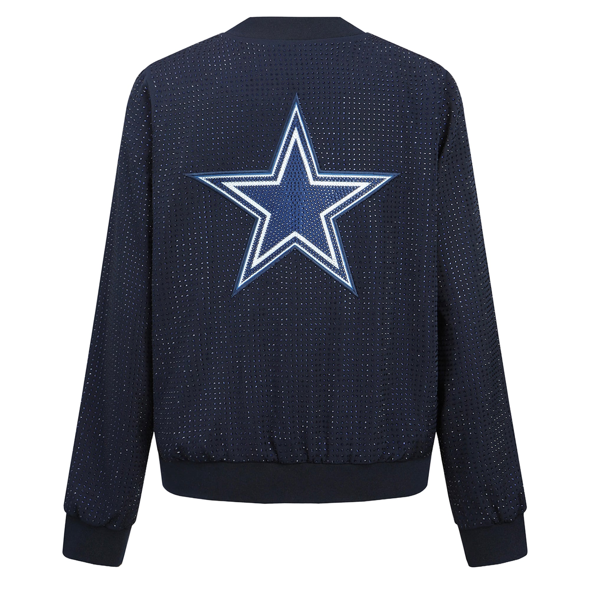 Veste bomber zippée intégrale FABGATING by Cuce bleu marine Dallas Cowboys Crystal pour femme