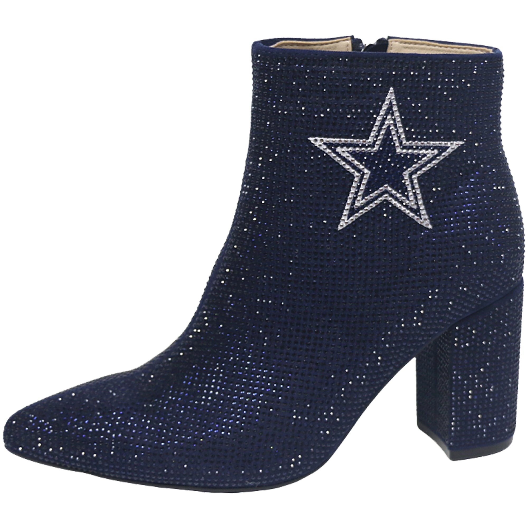 Bottines à talons en cristal FABGATING by Cuce Navy Dallas Cowboys pour femmes