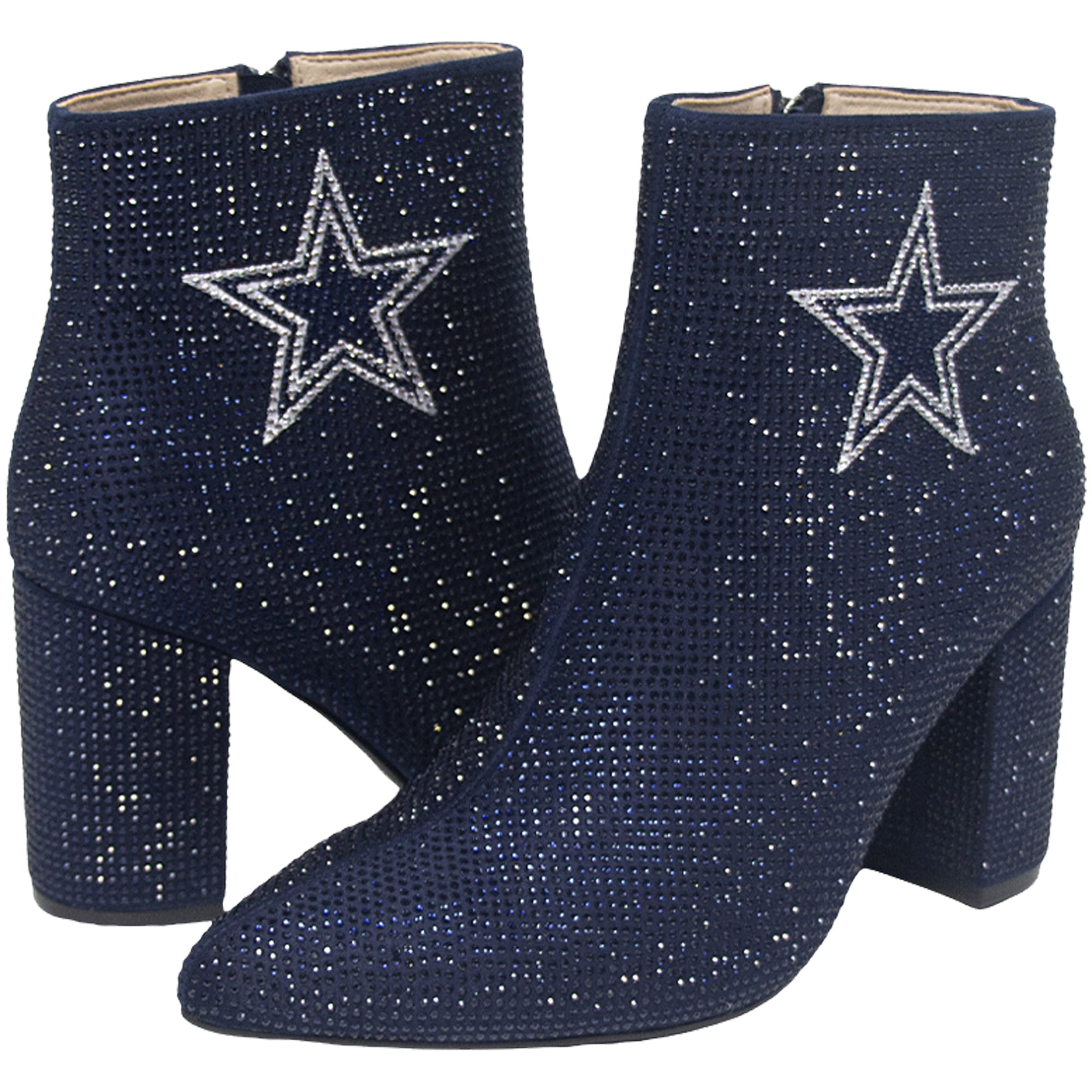 Bottines à talons en cristal FABGATING by Cuce Navy Dallas Cowboys pour femmes