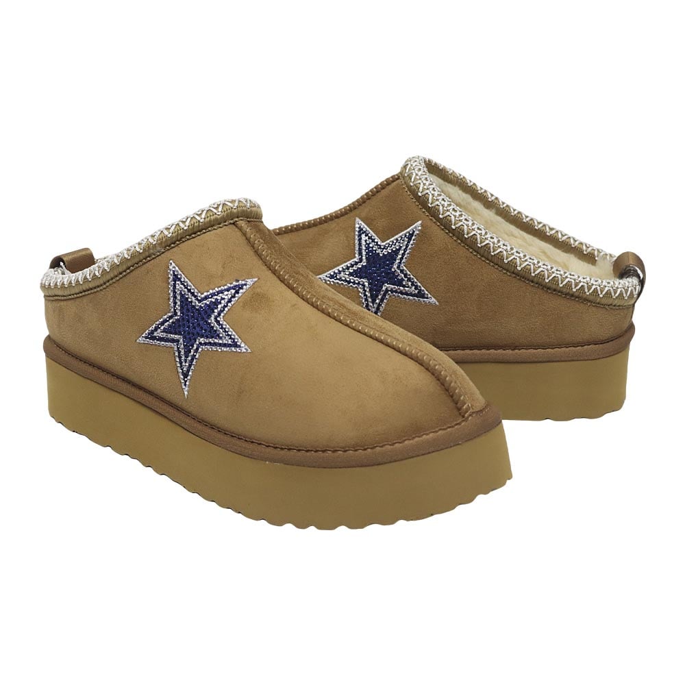 Bottes marron clair à enfiler FABGATING by Cuce Tan Dallas Cowboys avec logo en cristal