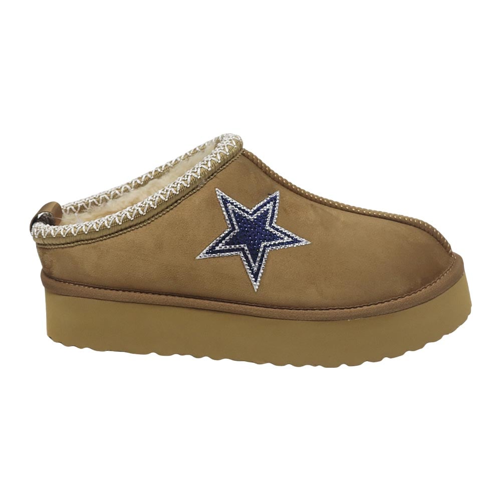 Bottes marron clair à enfiler FABGATING by Cuce Tan Dallas Cowboys avec logo en cristal