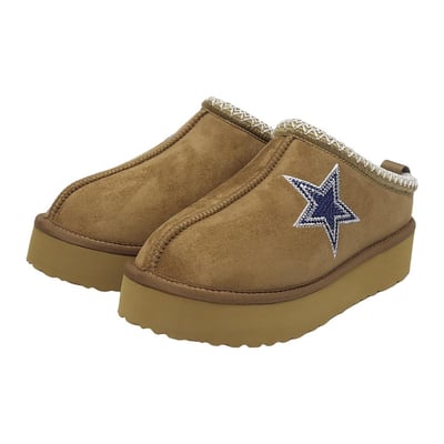  Dallas Cowboys FABGATING by Cuce Women's Chestnut Slip On Boots with Crystal Logo - Tan