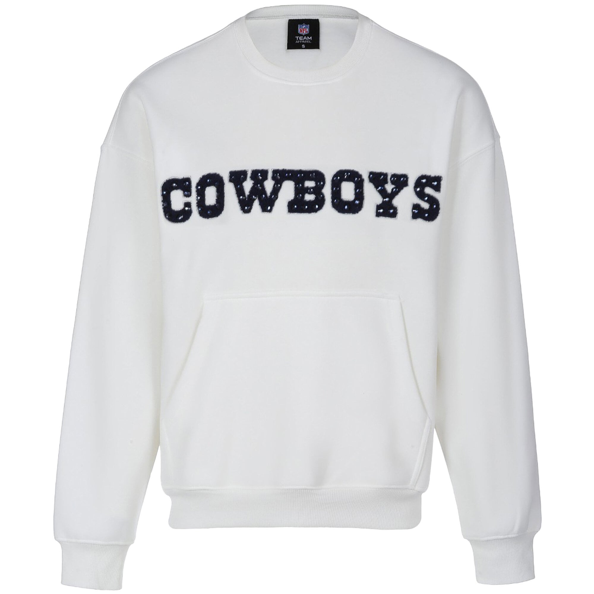 Sweat-shirt FABGATING pour femme par Cuce White Dallas Cowboys en chenille orné de bijoux