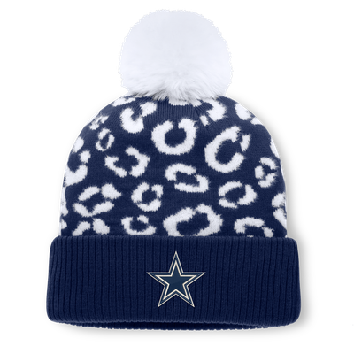 Dallas Cowboys Fanatics Women's Blur Cuffed Knit Hat with Pom - Navy