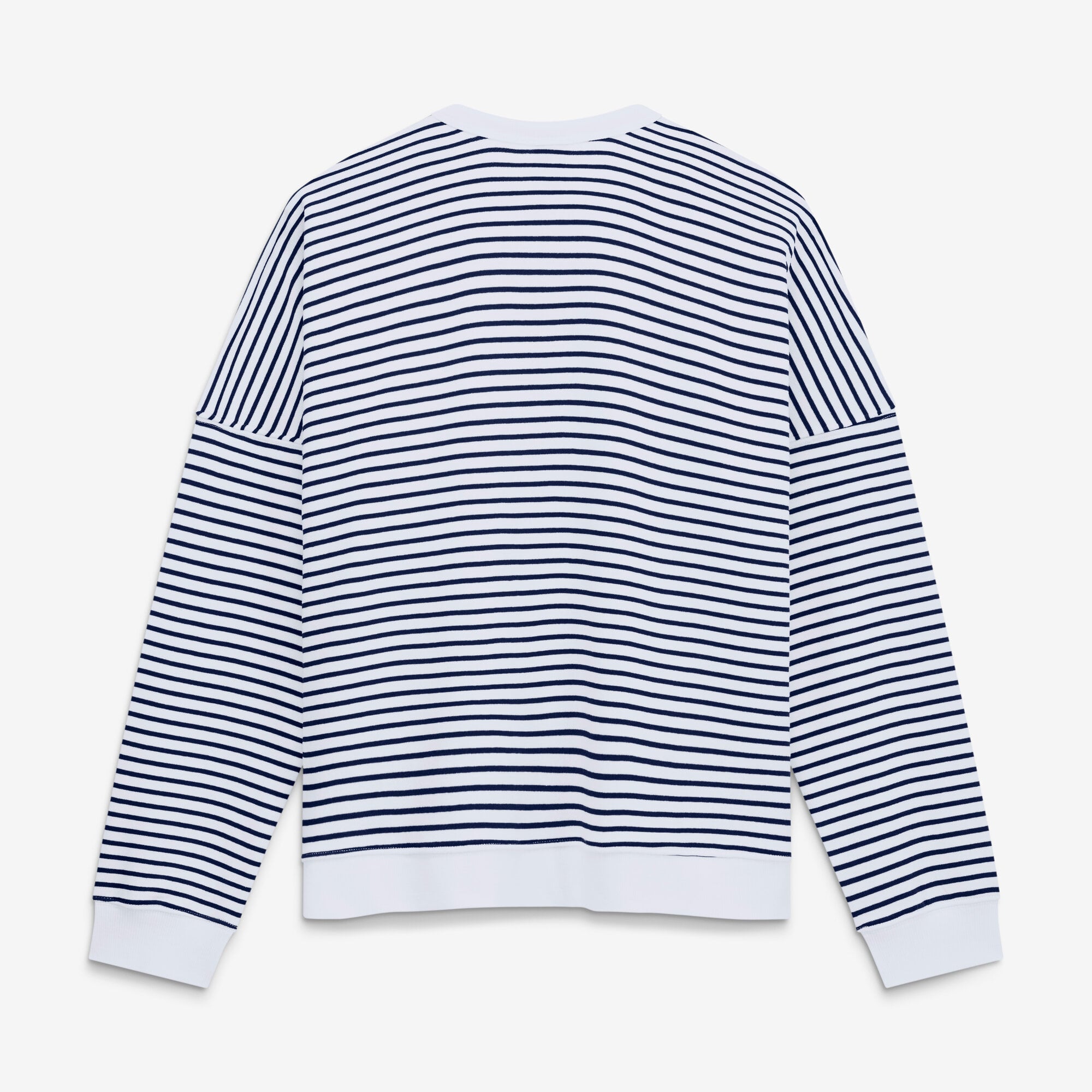 Women's Fanatics White/Navy Dallas Cowboys Striped Oversized French Terry Sweatshirt