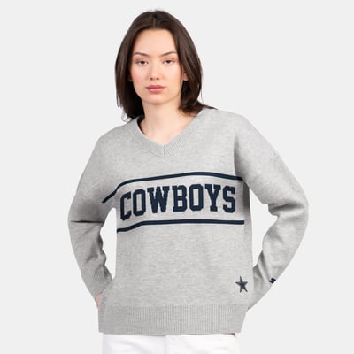 Dallas Cowboys G-III 4Her by Carl Banks Women's Best Shot V-Neck Sweater - Gray