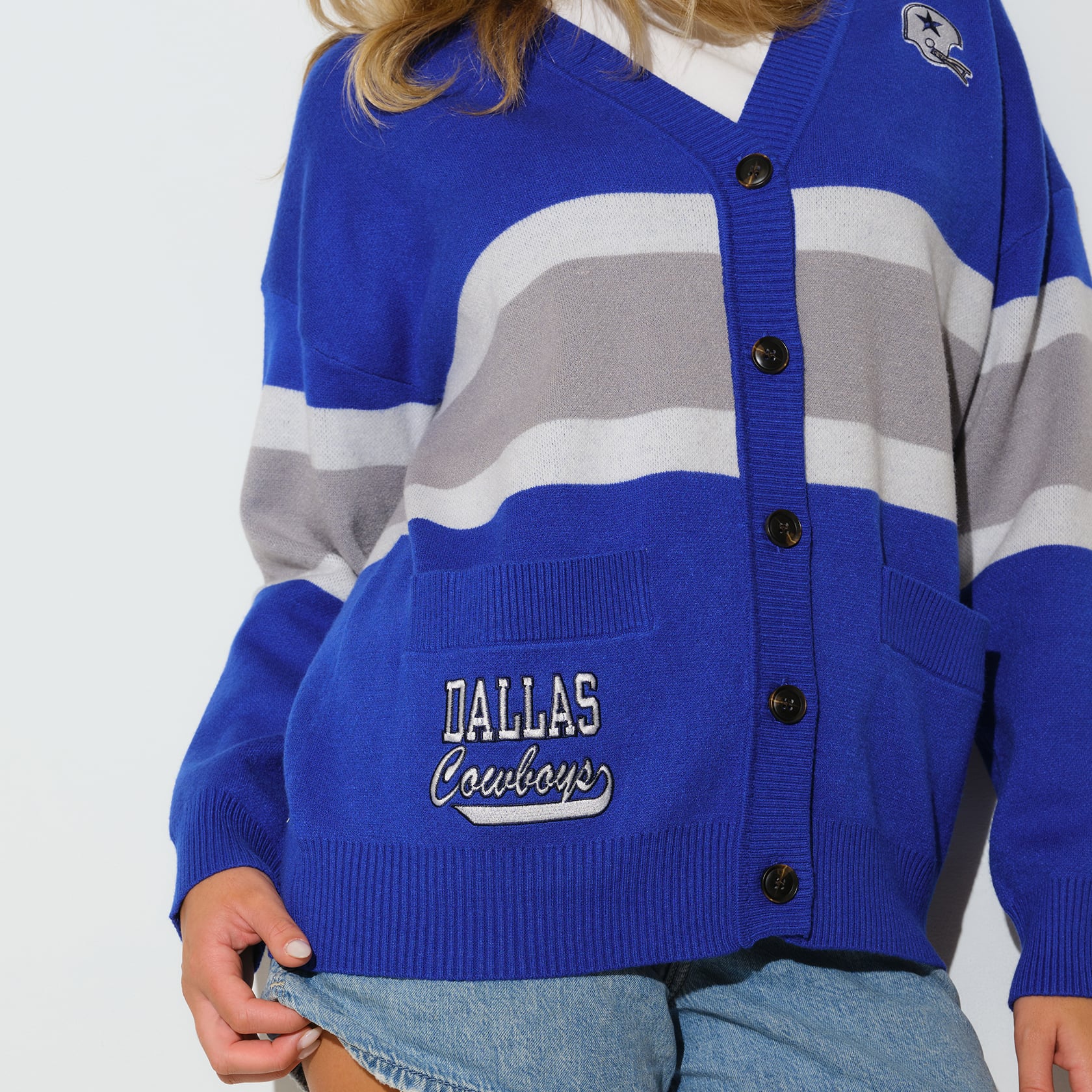 Women's KadyLuxe  Blue Dallas Cowboys Vinti Tri-Blend Cardigan