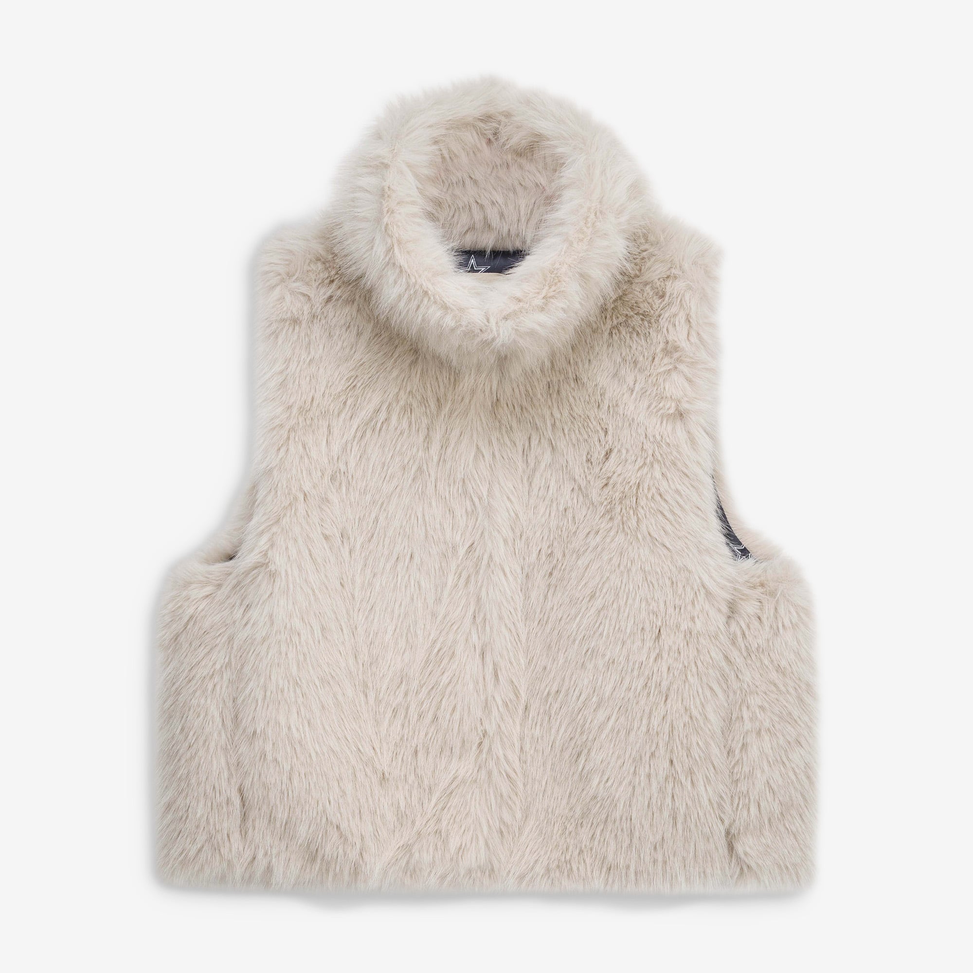 Women's KadyLuxe  Cream Dallas Cowboys Faux Fur Vest
